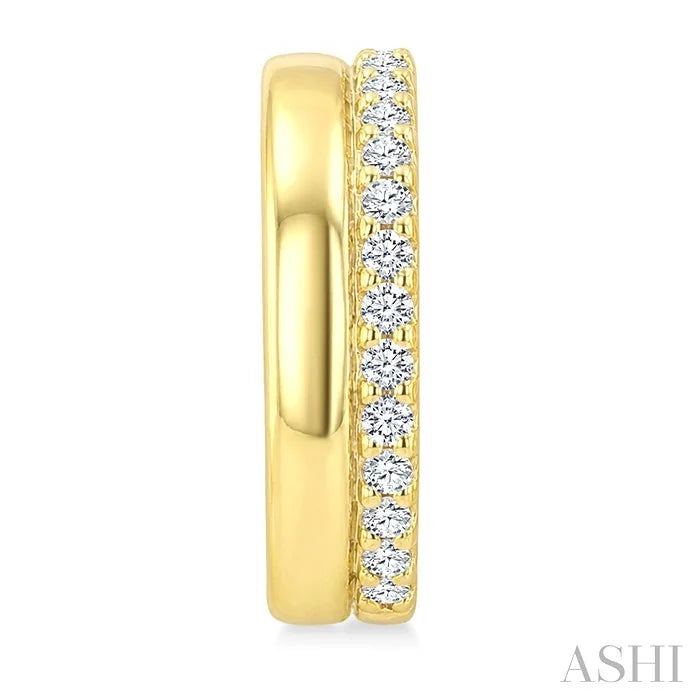 Petite Diamond Fashion Huggie Cuff Earrings