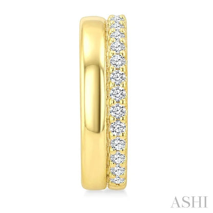 Petite Diamond Fashion Huggie Cuff Earrings