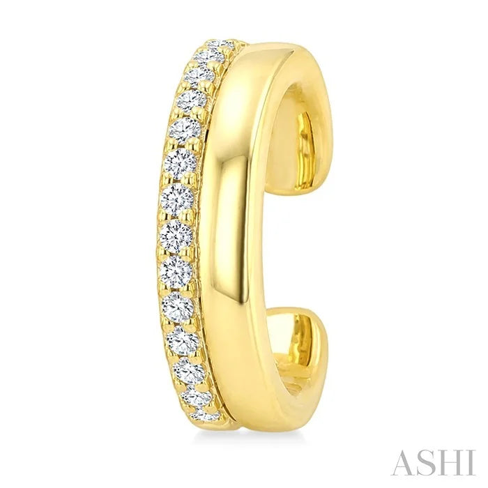 Petite Diamond Fashion Huggie Cuff Earrings