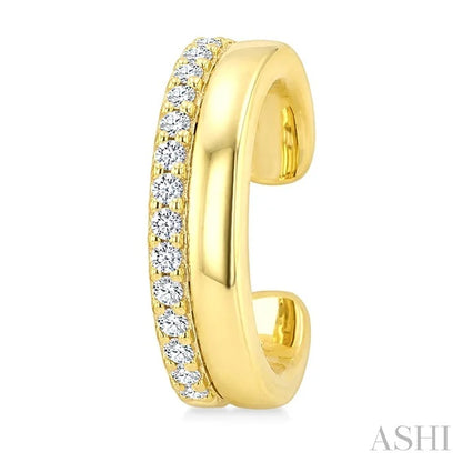 Petite Diamond Fashion Huggie Cuff Earrings