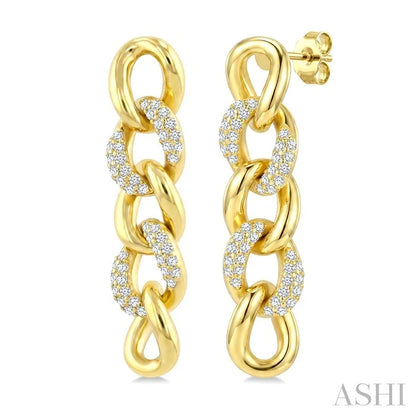 Curb Link Diamond Fashion Earrings