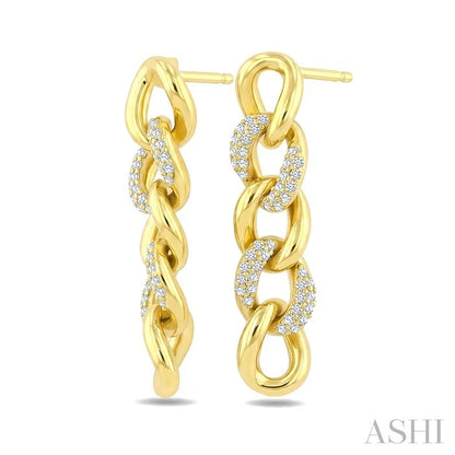 Curb Link Diamond Fashion Earrings