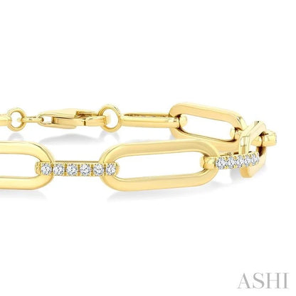 Aeris Gold Paperclip Diamond Fashion Bracelet