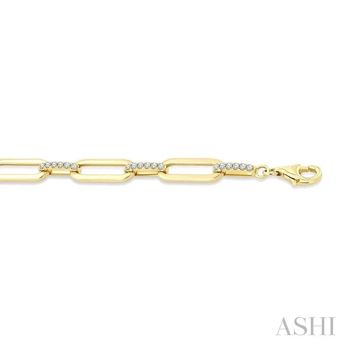 Aeris Gold Paperclip Diamond Fashion Bracelet