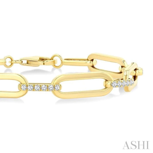 Aeris Gold Paperclip Diamond Fashion Bracelet