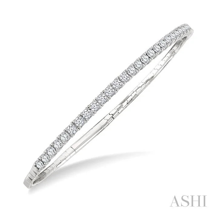 Diamond Halfway Straight Flex Bangle