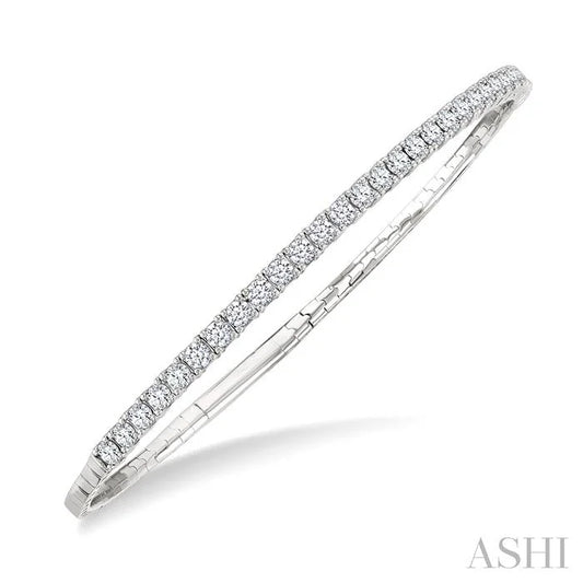 Diamond Halfway Straight Flex Bangle