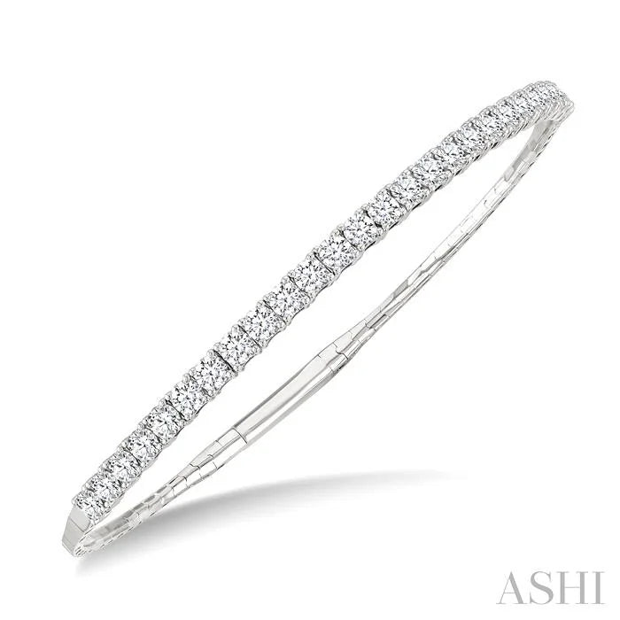 Diamond Halfway Straight Flex Bangle