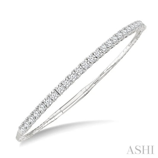 Diamond Halfway Straight Flex Bangle