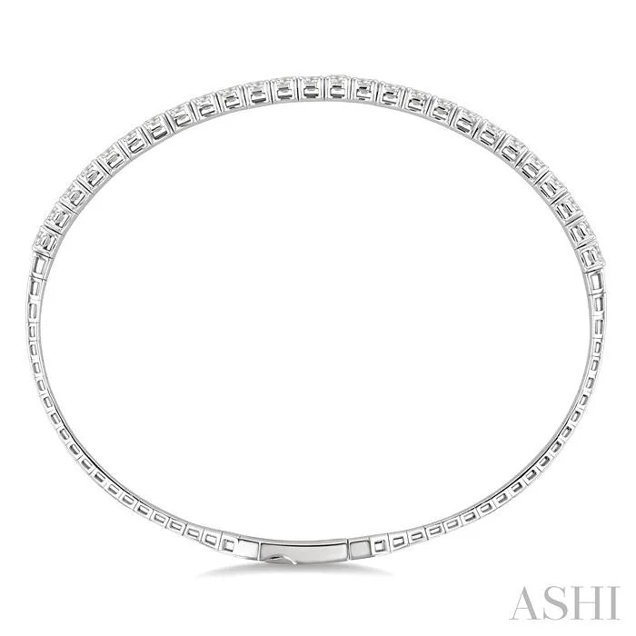 Diamond Halfway Straight Flex Bangle