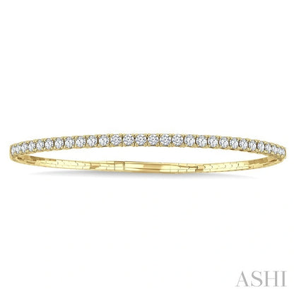 Diamond Halfway Straight Flex Bangle