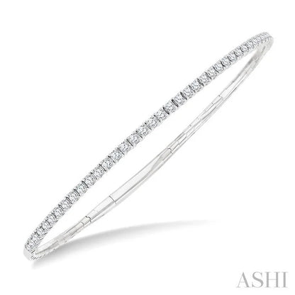 Diamond Halfway Straight Flex Bangle