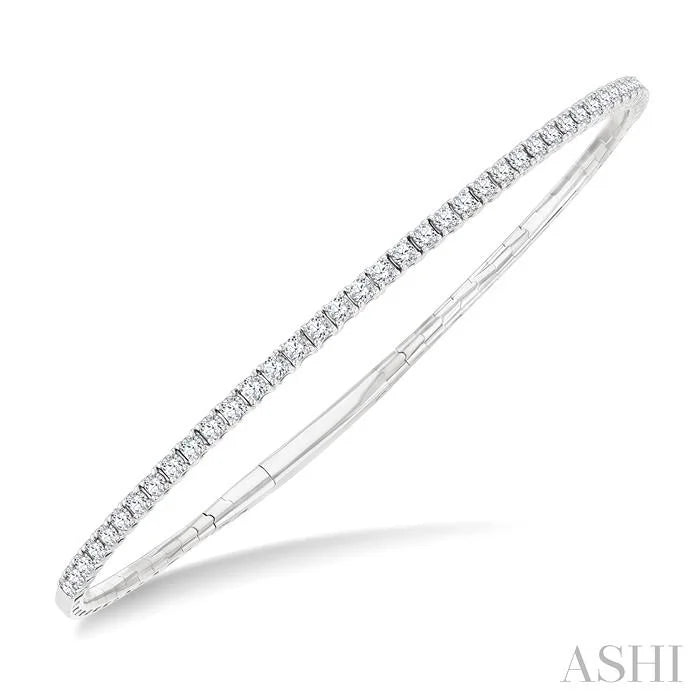 Diamond Halfway Straight Flex Bangle