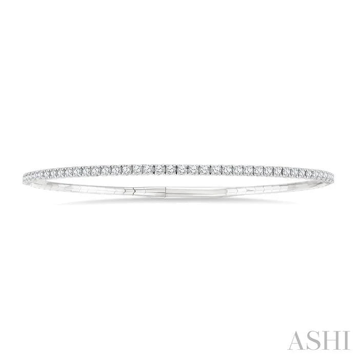 Diamond Halfway Straight Flex Bangle