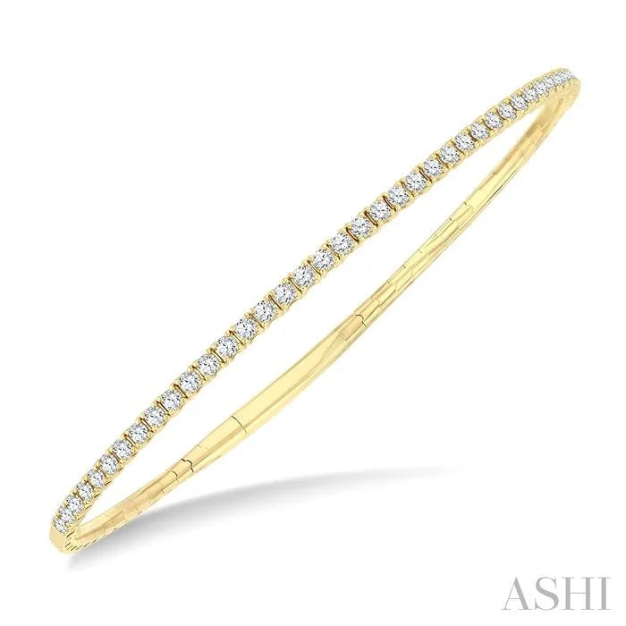 Diamond Halfway Straight Flex Bangle