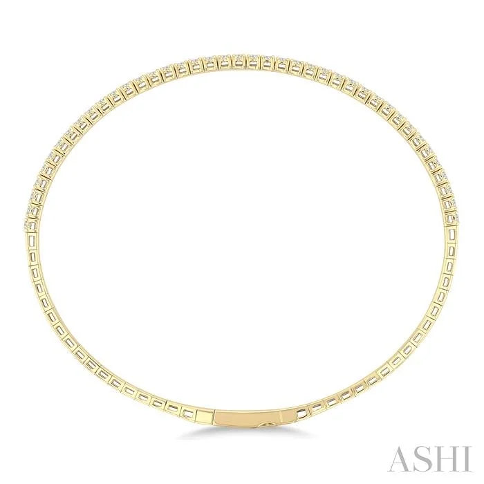 Diamond Halfway Straight Flex Bangle