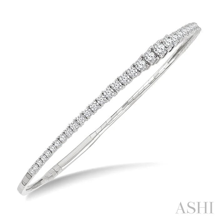Diamond Halfway Graduated Flex Bangle