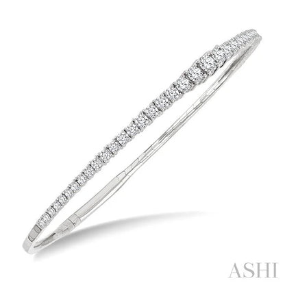 Diamond Halfway Graduated Flex Bangle