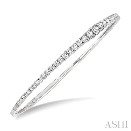 Diamond Halfway Graduated Flex Bangle