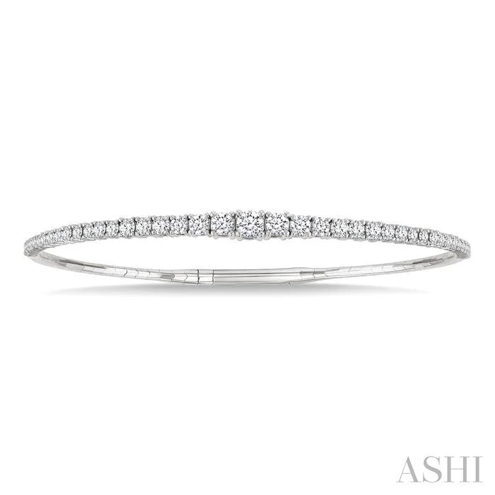 Diamond Halfway Graduated Flex Bangle