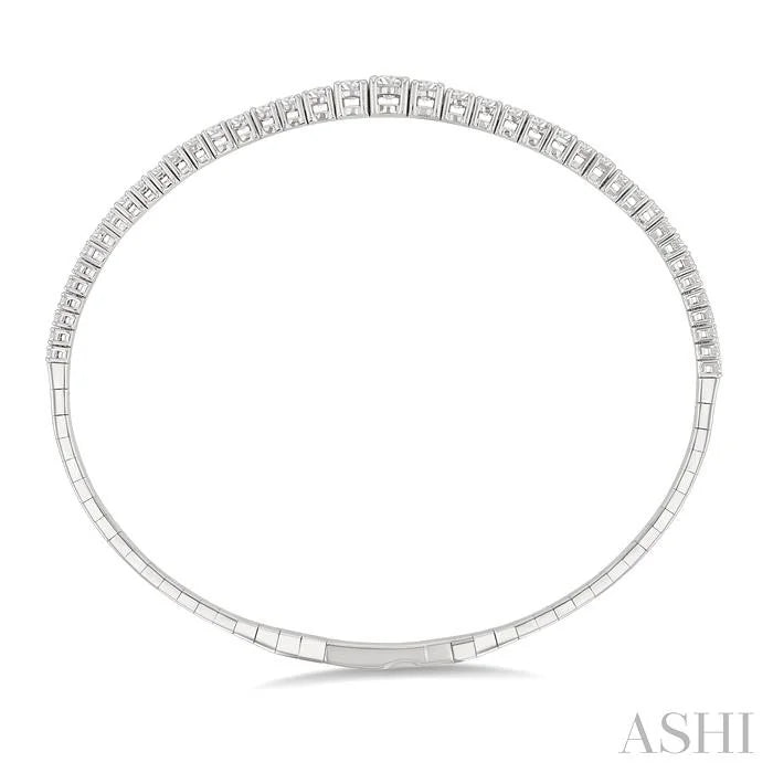 Diamond Halfway Graduated Flex Bangle