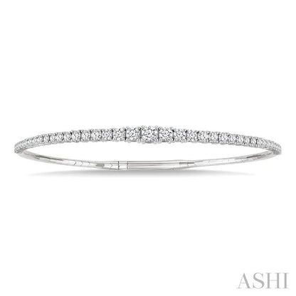 Diamond Halfway Graduated Flex Bangle