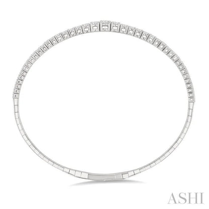 Diamond Halfway Graduated Flex Bangle
