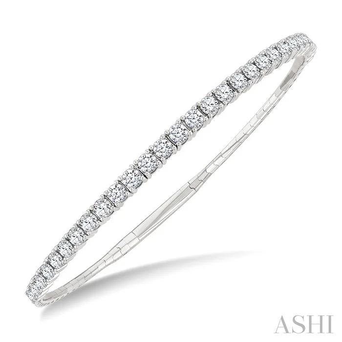 Diamond Halfway Graduated Flex Bangle