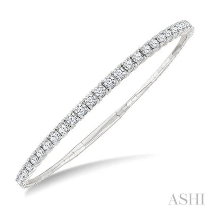Diamond Halfway Graduated Flex Bangle