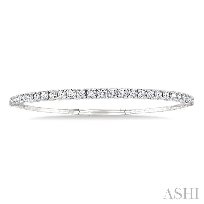 Diamond Halfway Graduated Flex Bangle