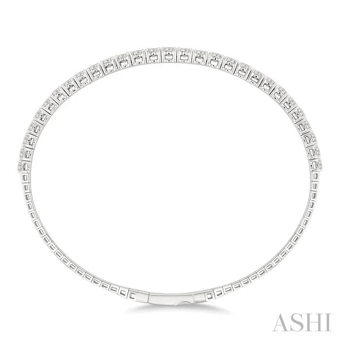 Diamond Halfway Graduated Flex Bangle