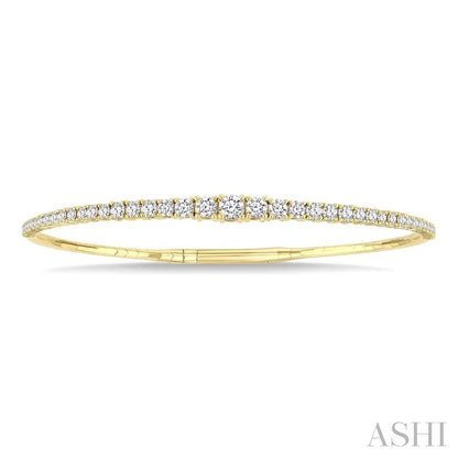 Diamond Halfway Graduated Flex Bangle