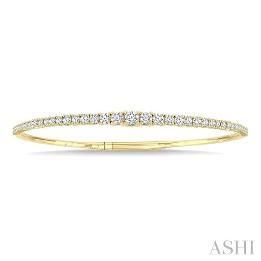 Diamond Halfway Graduated Flex Bangle