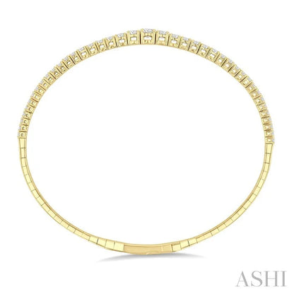 Diamond Halfway Graduated Flex Bangle