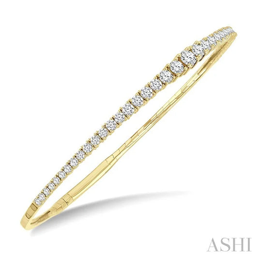 Diamond Halfway Graduated Flex Bangle