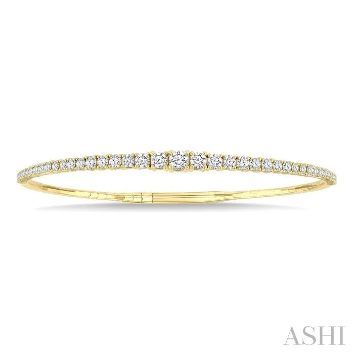 Diamond Halfway Graduated Flex Bangle