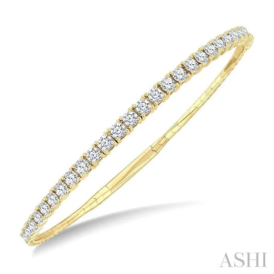 Diamond Halfway Graduated Flex Bangle