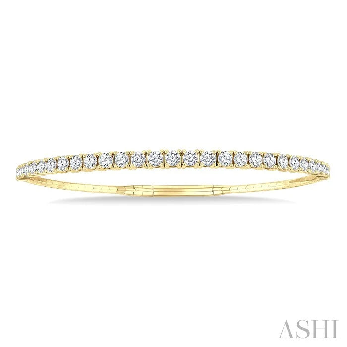 Diamond Halfway Graduated Flex Bangle