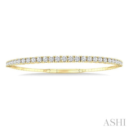 Diamond Halfway Graduated Flex Bangle