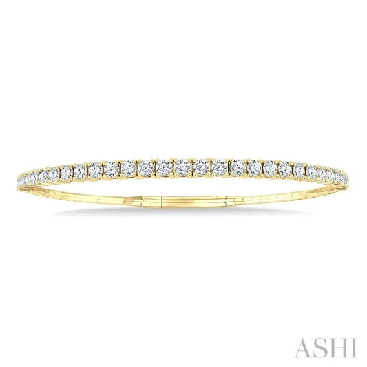Diamond Halfway Graduated Flex Bangle