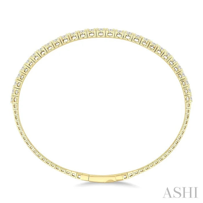 Diamond Halfway Graduated Flex Bangle
