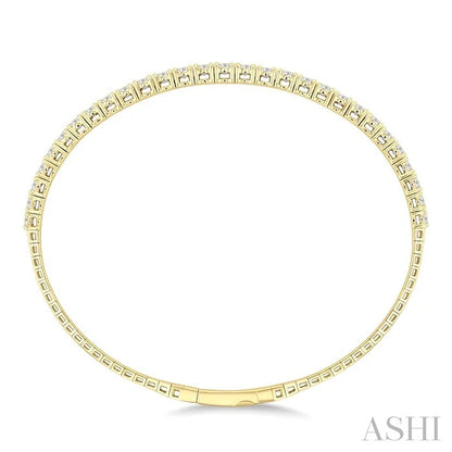 Diamond Halfway Graduated Flex Bangle