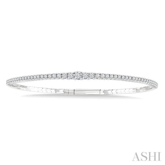 Diamond Halfway Graduated Flex Bangle