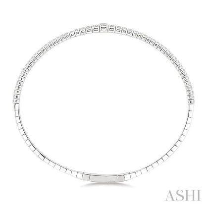 Diamond Halfway Graduated Flex Bangle