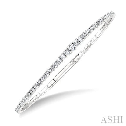 Diamond Halfway Graduated Flex Bangle