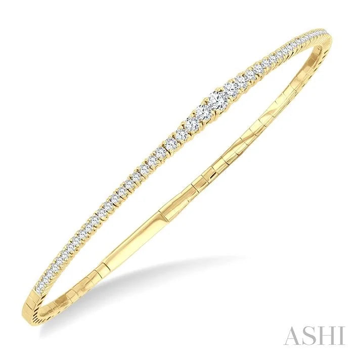 Diamond Halfway Graduated Flex Bangle