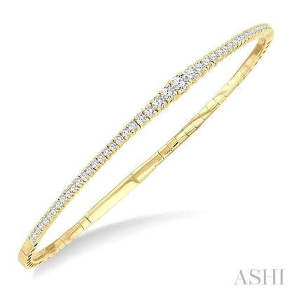 Diamond Halfway Graduated Flex Bangle