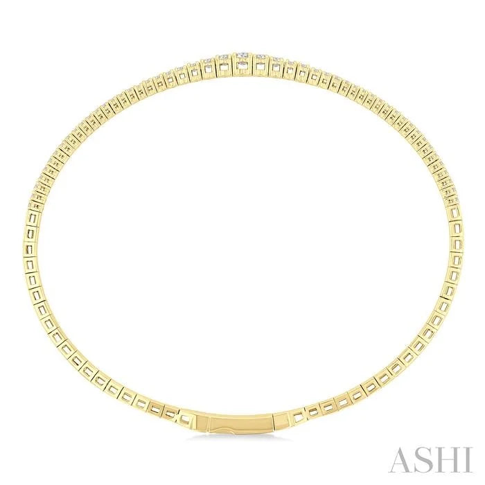 Diamond Halfway Graduated Flex Bangle