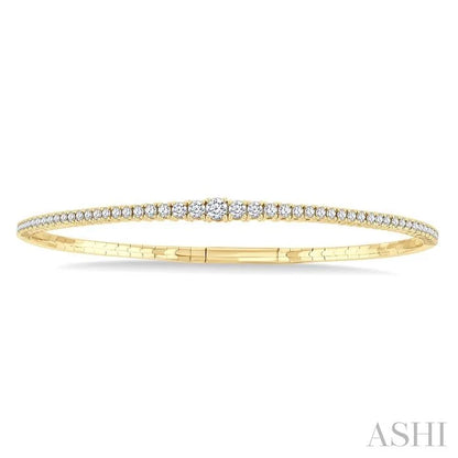 Diamond Halfway Graduated Flex Bangle