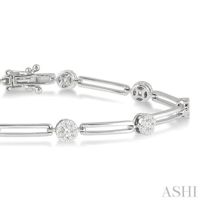 Paperclip Lovebright Diamond Fashion Bracelet